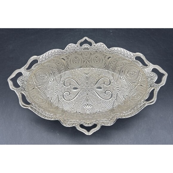 VTG Sena 273 Metal Heart Serving /Trinket /Soap Dish 8” X 5.5” Made In Turkey - Picture 1 of 10